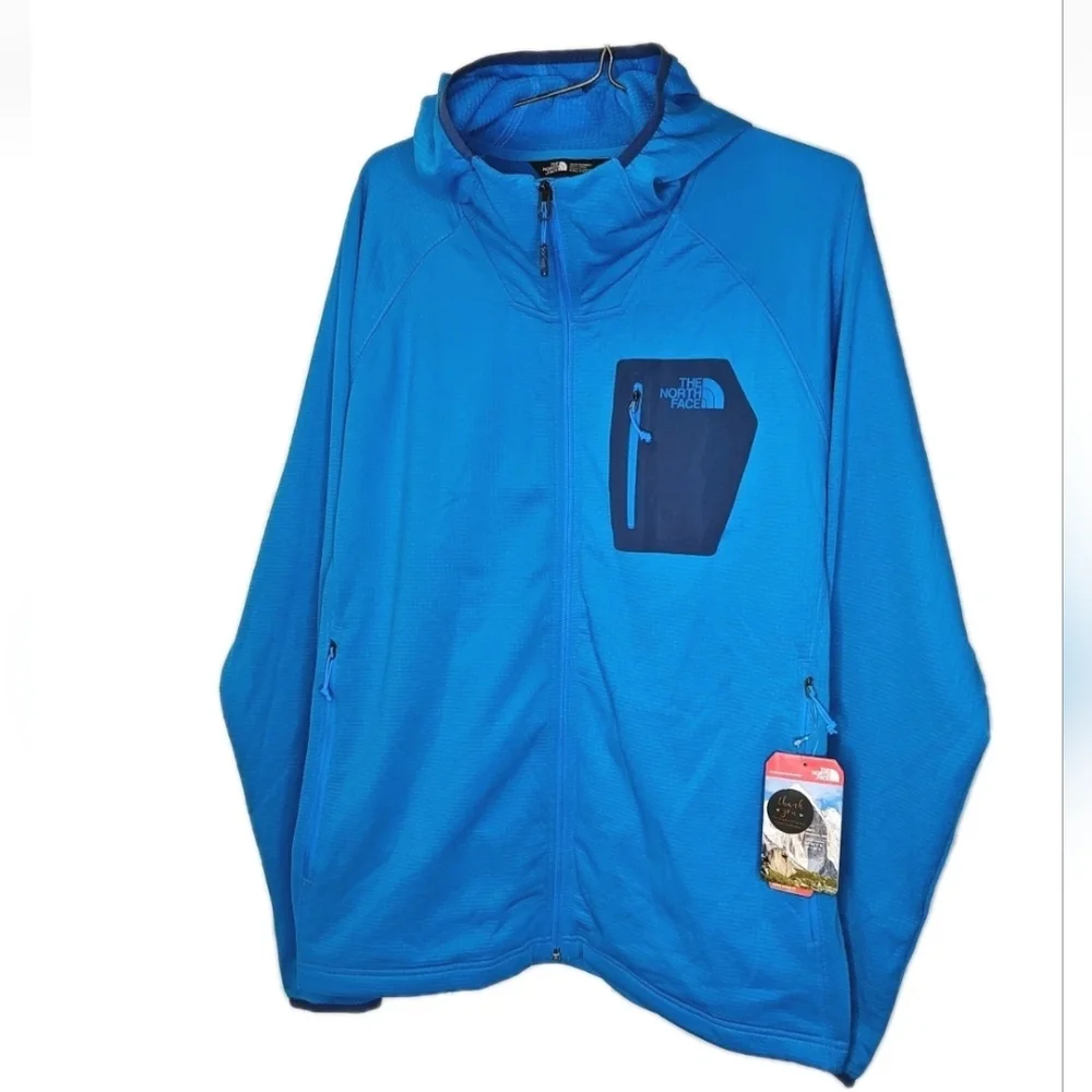 North Face Borod Cooling Hoodie Zip Jacket 2X Blue Thermal Lined Gorp Hiking Nwt